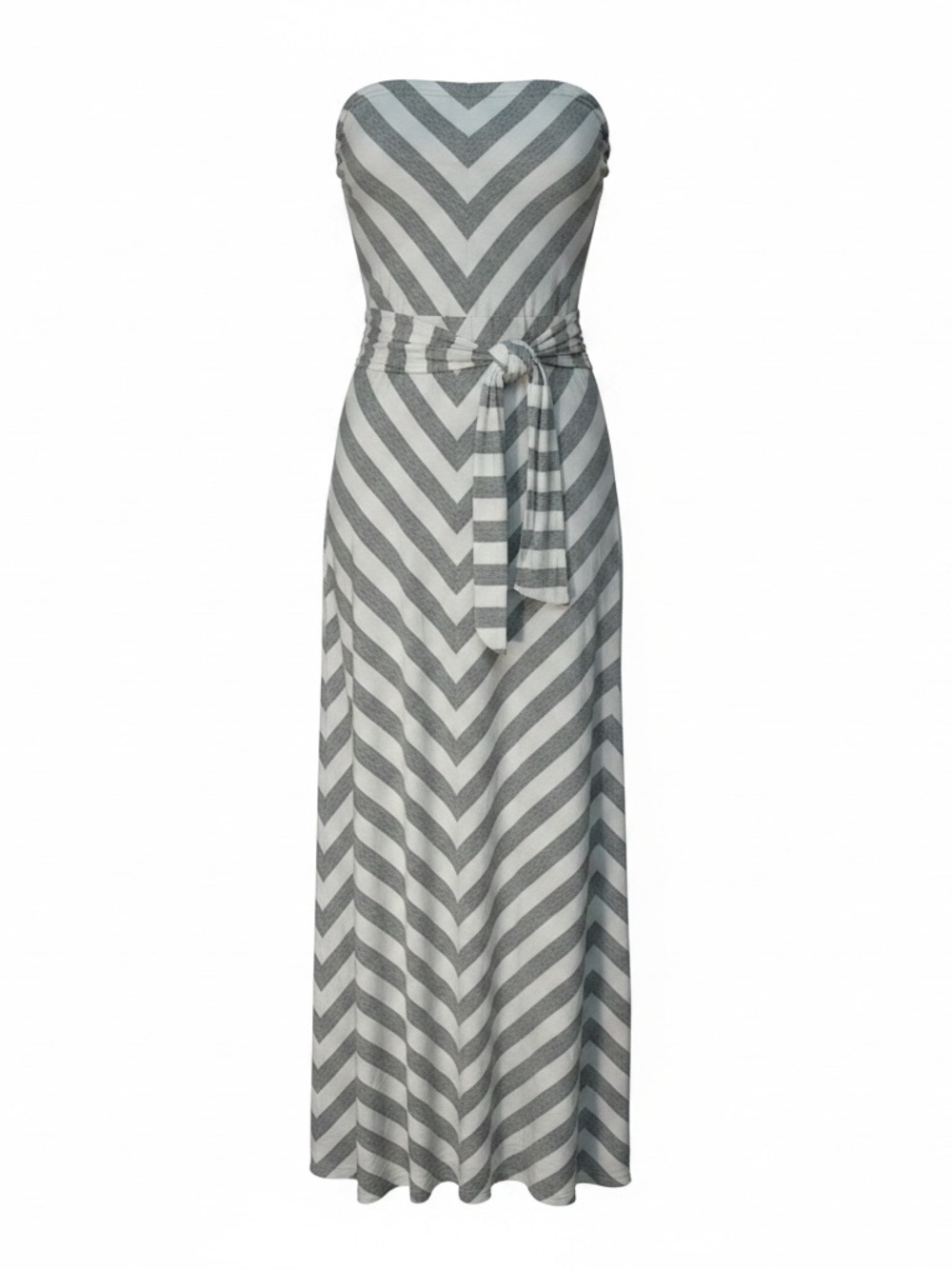 Michael Stars Gray & White Strapless Chevron Maxi Dress - Picture 3 of 6